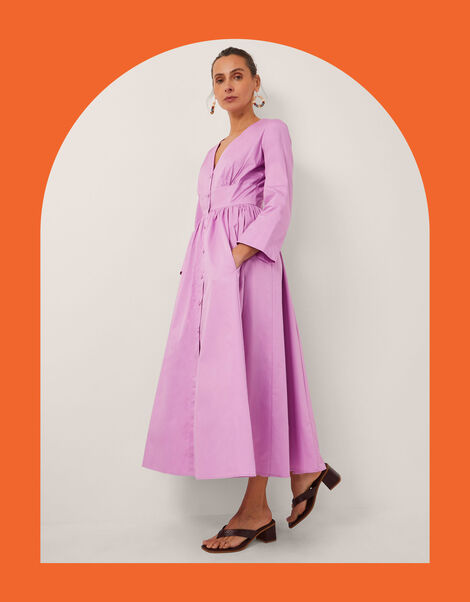Devotion Twins Cycle Button-Front Maxi Dress, VIOLET, large