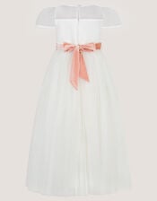 Velvet Bow Bridesmaid Dress, Ivory (IVORY), large