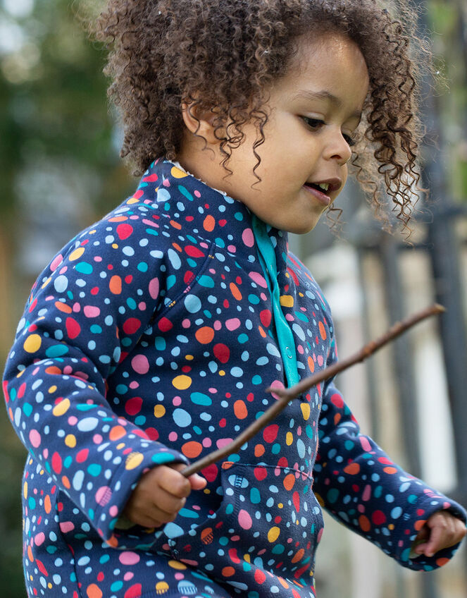 Frugi Snuggle Print Fleece, Blue (NAVY), large