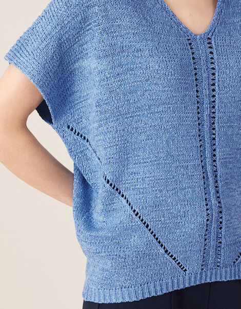 Tyla Tape Yarn Jumper Blue, Blue (BLUE), large