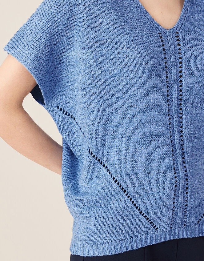 Tyla Tape Yarn Jumper, Blue (BLUE), large