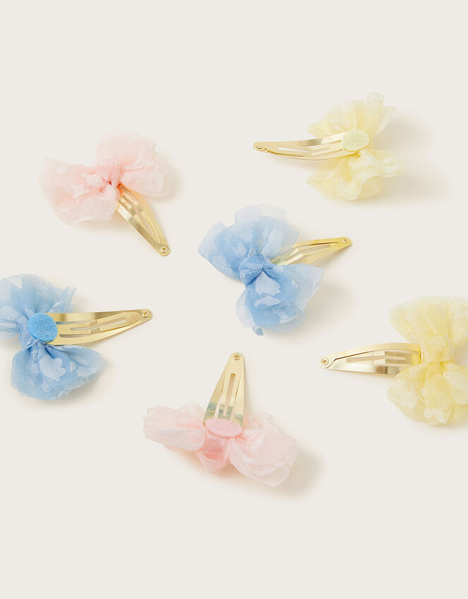 6-Pack Lace Bow Hair Clips, , large