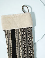 Embroidered Mono Christmas Stocking, , large