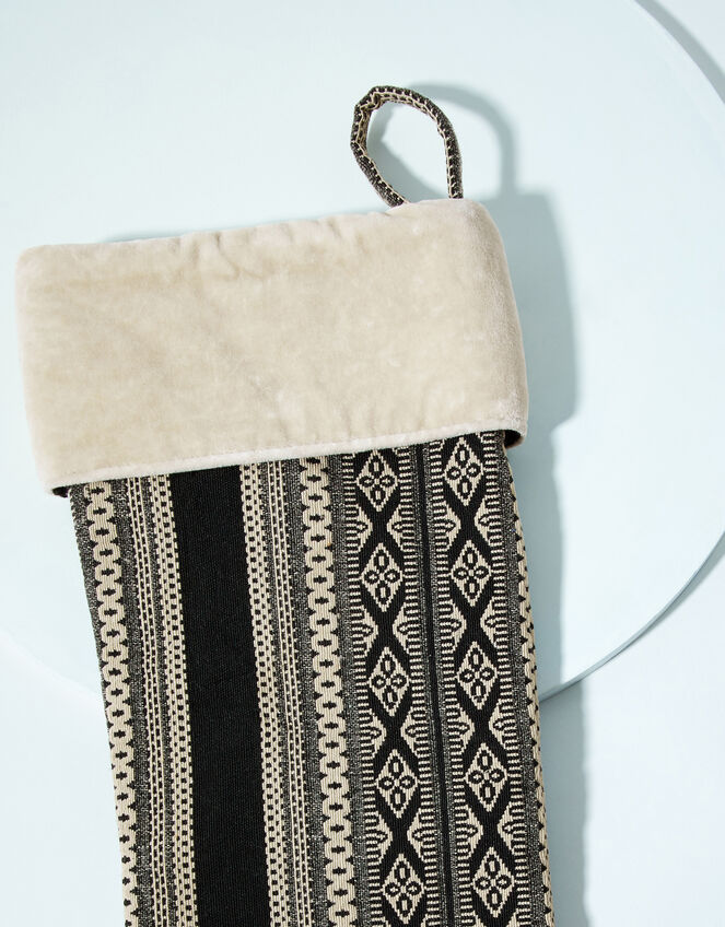 Embroidered Mono Christmas Stocking, , large