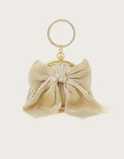 Pleat Bow Wrist Bag, , large