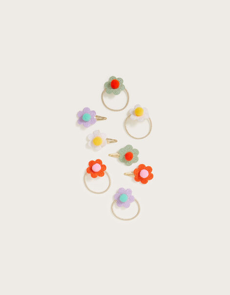 Crochet Flower Hair Accessory 8 Pack, , large
