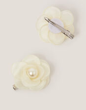2-Pack Flower Girl Hair Clips, Ivory (IVORY), large