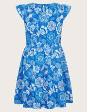 Heritage Fruit Print Dress, Blue (BLUE), large