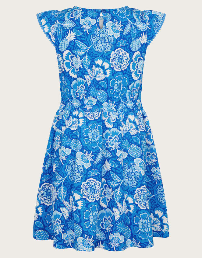 Heritage Fruit Print Dress, Blue (BLUE), large