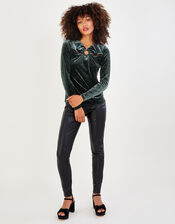 Lizzy Star Devore Top, Green (KHAKI), large