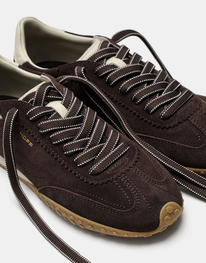 Hoff Bridge Suede Trainers, Brown (CHOCOLATE), large
