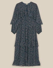 East Ellis Floral Print Cape Maxi Dress, Blue (BLUE), large