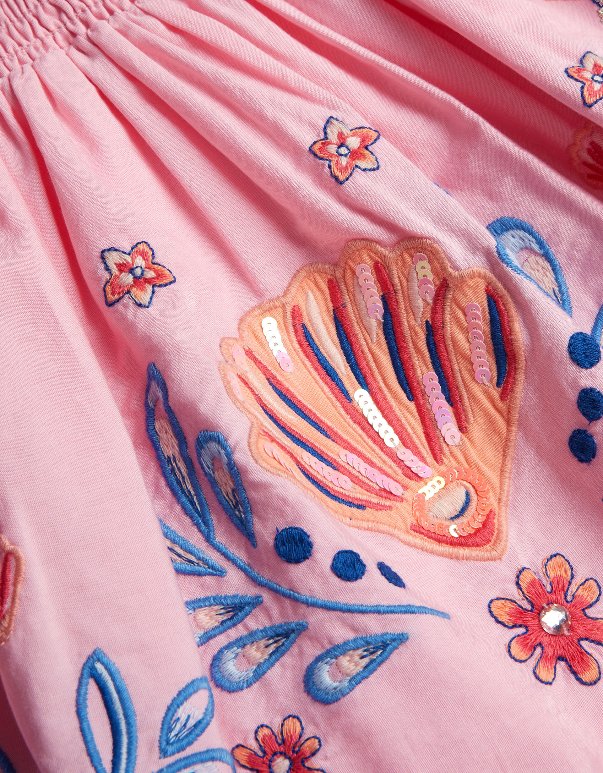 Mermaid & Shell Embellished Skirt Pink | Girls' Skirts & Shorts