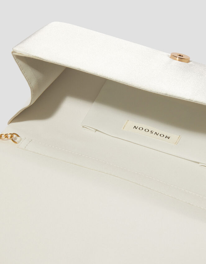 Talia Twisted Satin Clutch Bag, , large