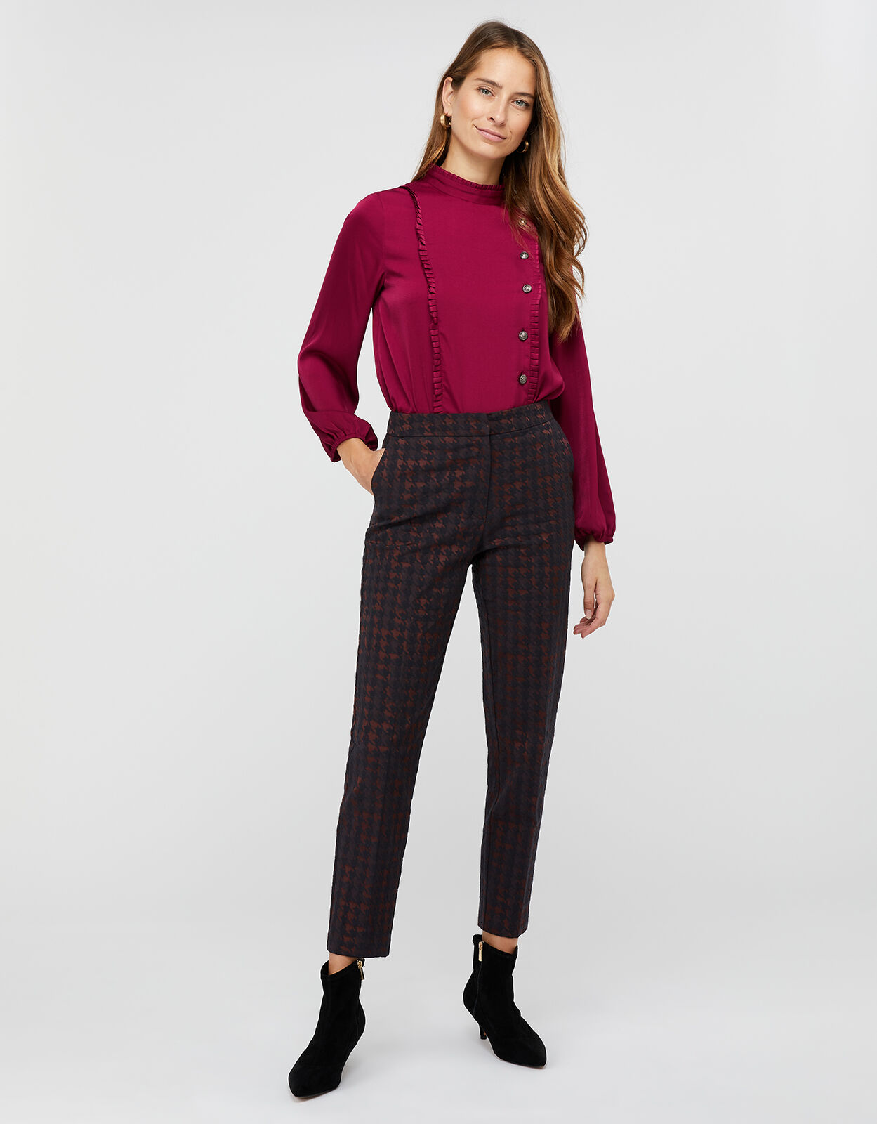 Harriet Houndstooth Jacquard Trousers 