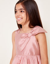 Freya Bow Detail Taffeta Dress, Pink (PINK), large