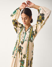 Zenya Floral Print Midi Dress, Green (GREEN), large