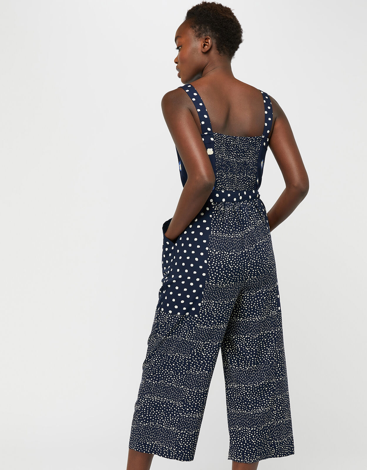 Edie Print Crop Jumpsuit Blue Jumpsuits Monsoon ROI