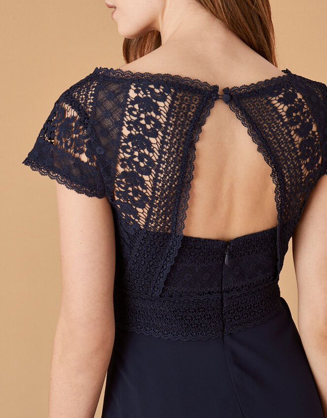 Julie Lace Bodice Maxi Dress, Blue (NAVY), large