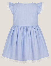 Baby Seashell Embroidered Dress, Blue (BLUE), large