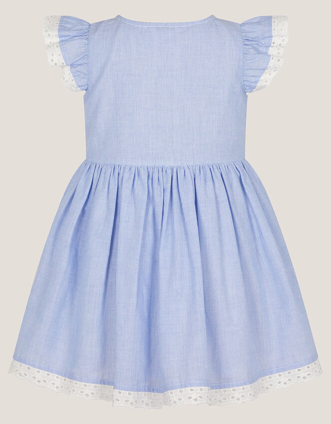 Baby Seashell Embroidered Dress, Blue (BLUE), large