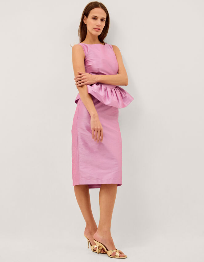 Dahlia Peplum Midi Dress, Purple (LILAC), large