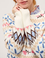 Fee Fair Isle Sweater, Ivory (IVORY), large
