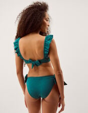 Mia Textured Frill Bikini Top, Teal (TEAL), large
