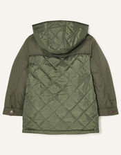 Hooded Parka Coat, Green (KHAKI), large