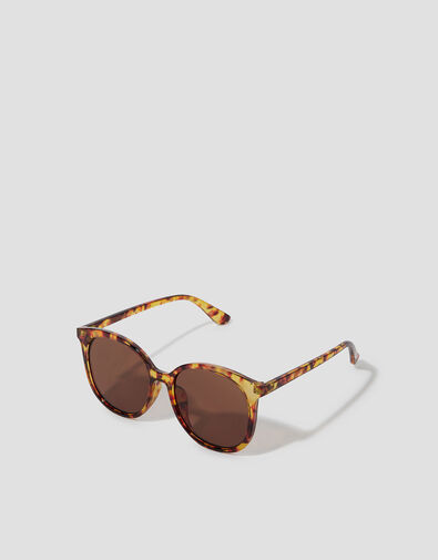 Oversized Tort Round Sunglasses, , large