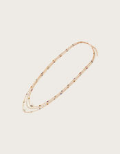 Long Beaded Multi Row Necklace, , large