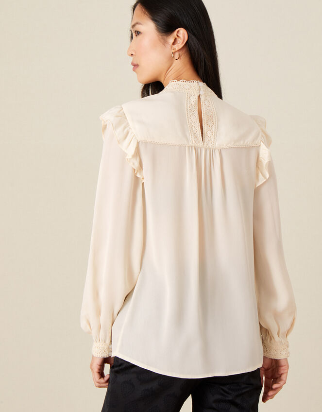 Victoriana Long Sleeve Blouse, Cream (CREAM), large