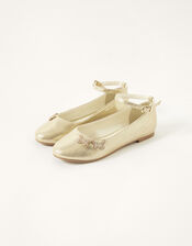 Shimmer Butterfly Ballerina Flats, Gold (GOLD), large