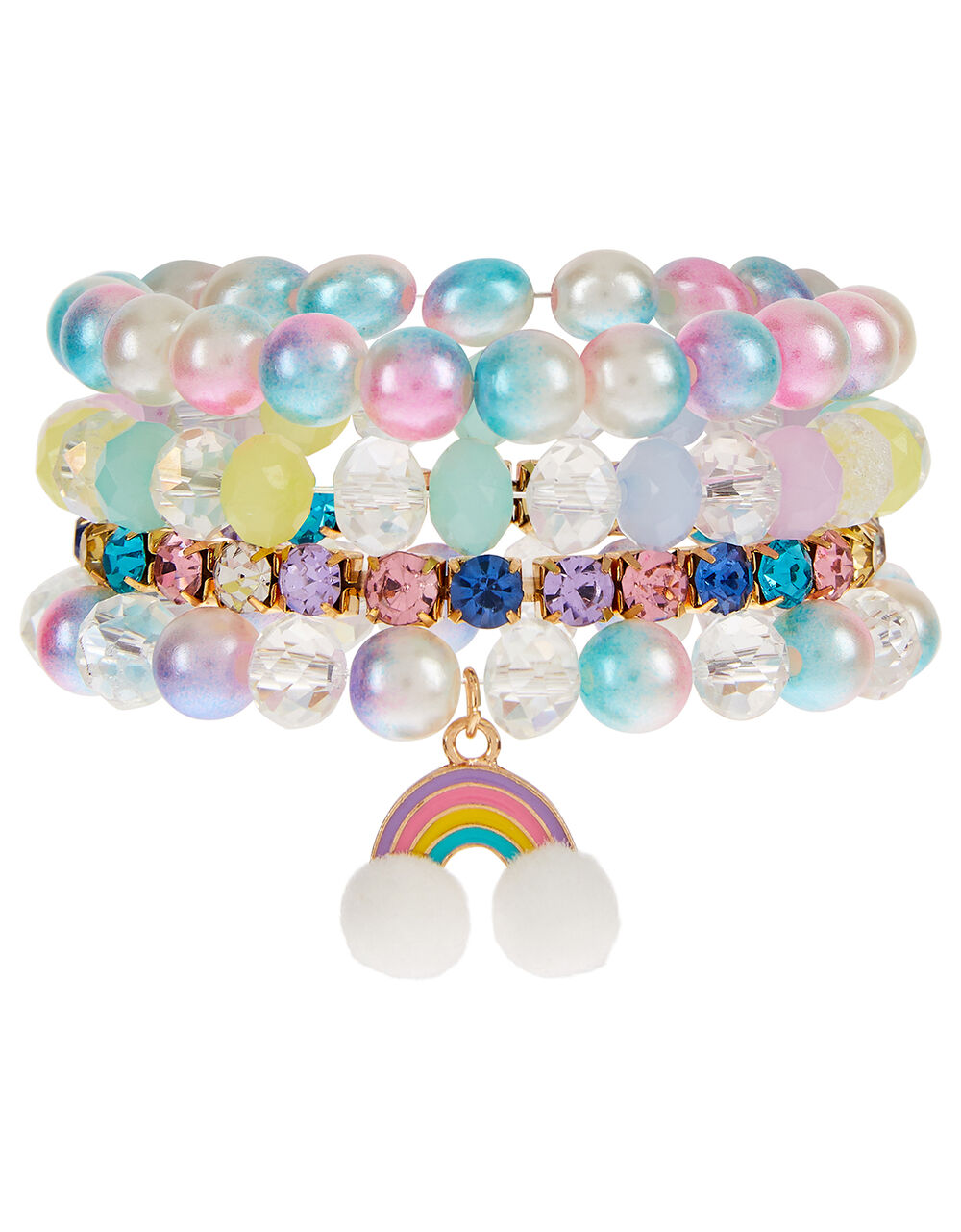 Rainbow Sparkle Stretch Bracelet Set
