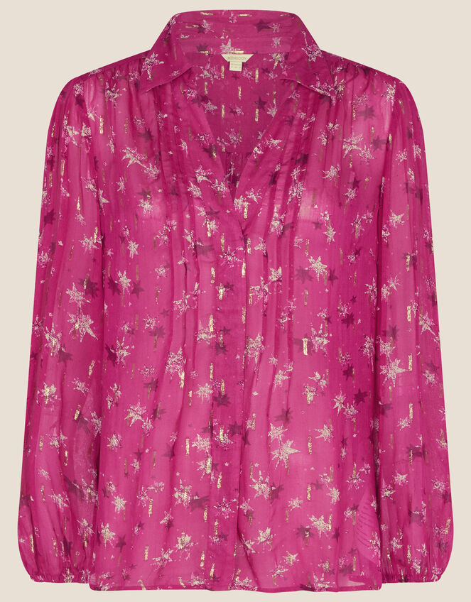 Effie Jacquard Blouse, Pink (PINK), large