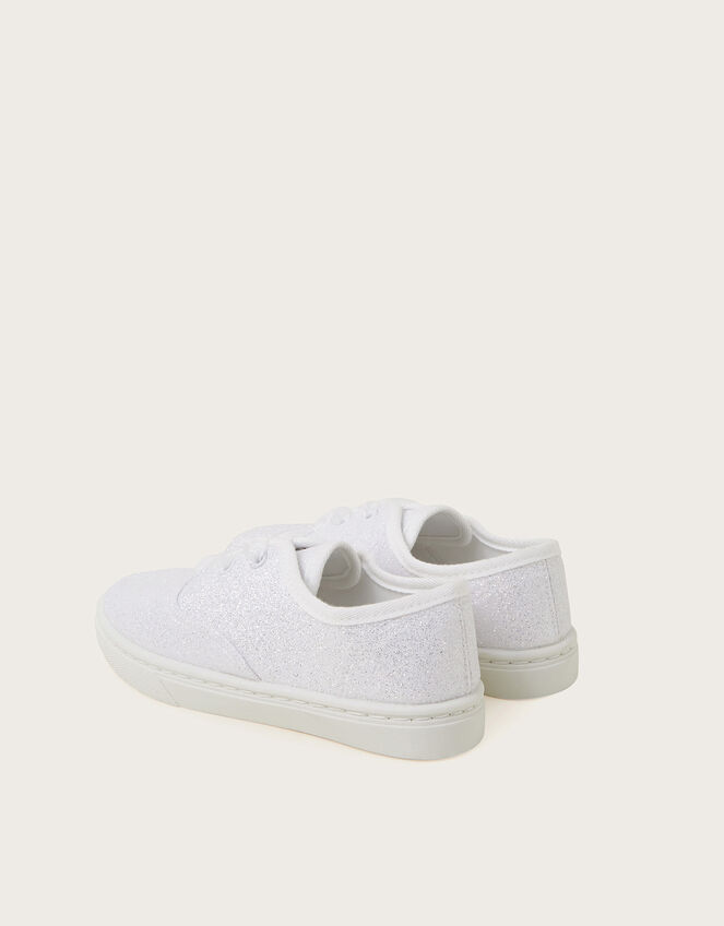Glitter Pump Trainers, Ivory (IVORY), large