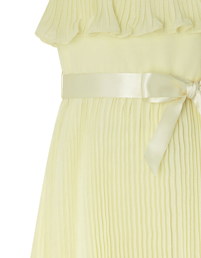 Italia Pleated Dress in Recycled Polyester, Yellow (LEMON), large
