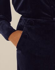 Verna Velvet Wide Leg Trousers, Blue (MIDNIGHT), large