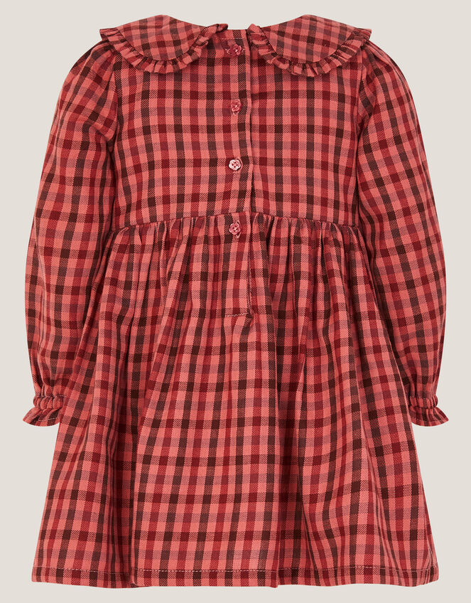 Baby Embroidered Check Dress, Brown (BROWN), large