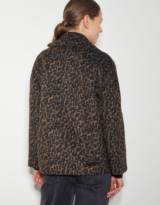 Lily Leopard Print Jacket, Black (BLACK), large