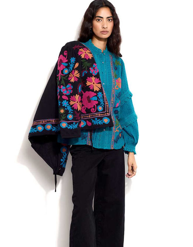 East Marissa Embroidered Jacket, Black (BLACK), large