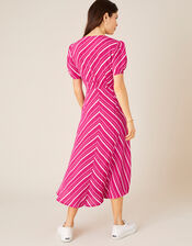 Narla Stripe Print Midi Dress , Red (BERRY), large