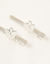 Diamante Flower Hair Clip Twinset, , large