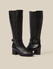 Tori Leather Knee High Boots, Black (BLACK), large