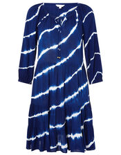 Tie-Dye Tunic Dress in LENZING™ ECOVERO™, Blue (NAVY), large