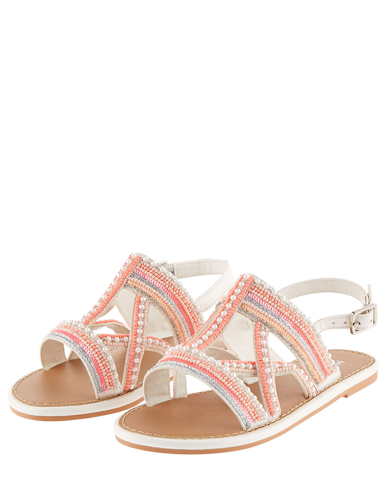 Pink beaded sandals deals