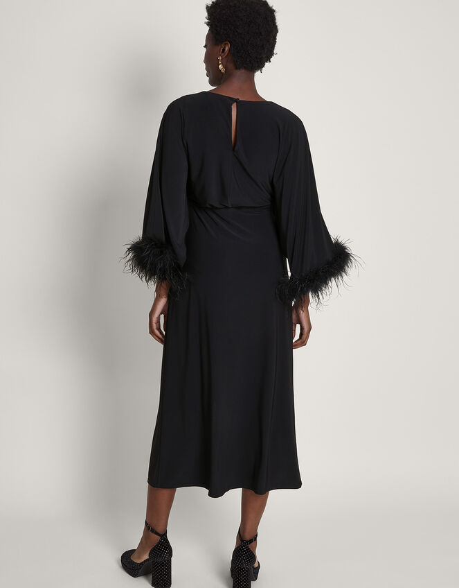 Pip Feather Maxi Dress, Black (BLACK), large