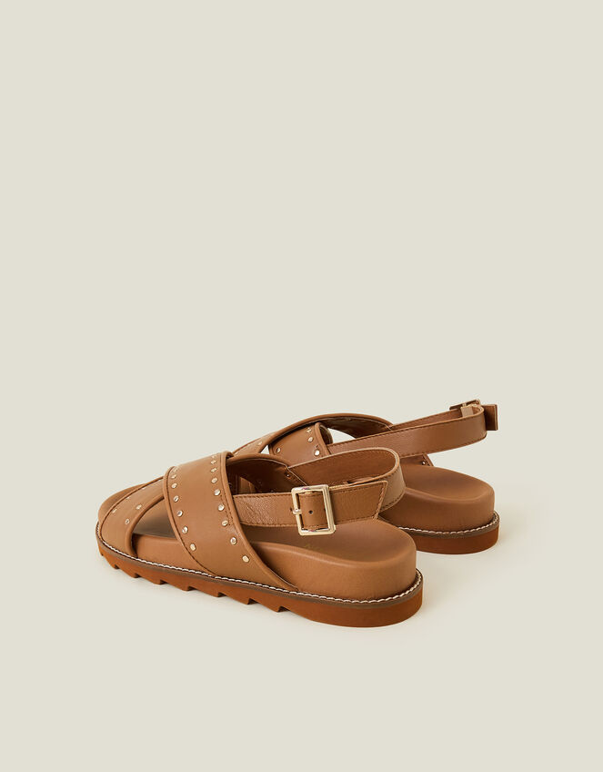 Suki Stud Crossover Sandals, Tan (TAN), large