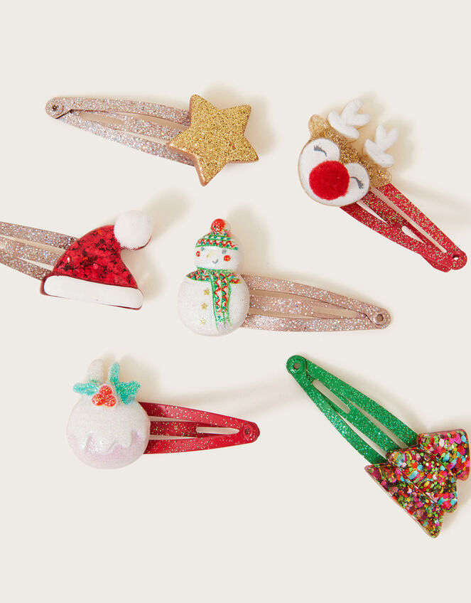 Festive Hair Clips 6 Pack, , large