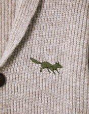 Shawl Neck Knit Cardigan, Camel (OATMEAL), large